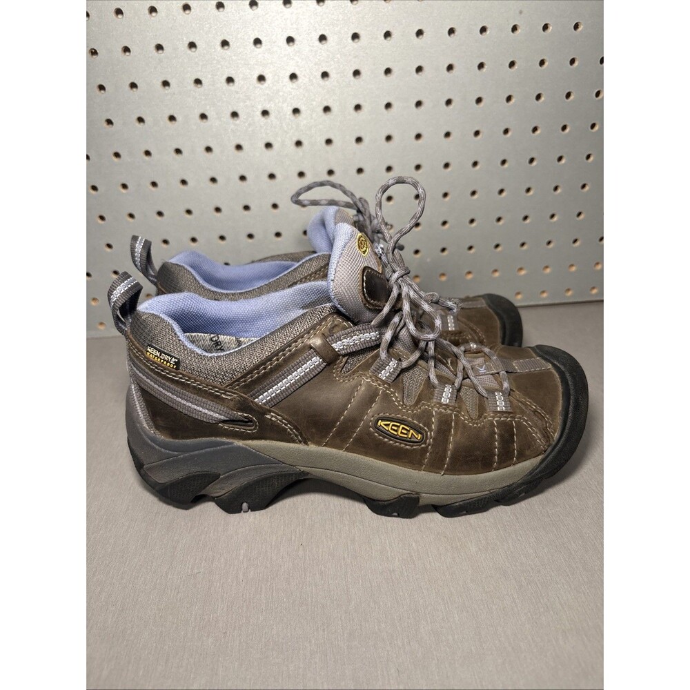 KEEN Targhee II Trail Hiking Shoes Womens Size 8.5 Low Brown Purple Waterproof